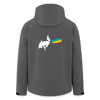Ich furze Regenbögen - Einhorn - Recycelte Männer Softshell-Jacke von Stanley/Stella - Anthrazit - Hinten - AI Model Male 185 light (185cm)