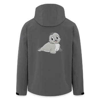 Robbe Plüschtier - Recycelte Männer Softshell-Jacke von Stanley/Stella - Anthrazit - Hinten - AI Model Male 185 light (185cm)