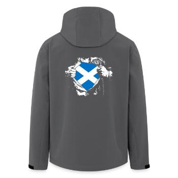 Ich liebe Schottland - Superheld - Recycelte Männer Softshell-Jacke von Stanley/Stella - Anthrazit - Hinten - AI Model Male 185 light (185cm)