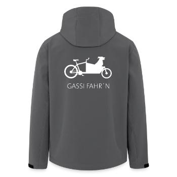 Cargo bike doggie - Men’s Recycled Softshell Jacket by Stanley/Stella - anthracite - Back - AI Model Male 185 light (185cm)