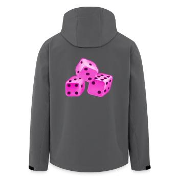 Würfel Pink - Recycelte Männer Softshell-Jacke von Stanley/Stella - Anthrazit - Hinten - AI Model Male 185 light (185cm)