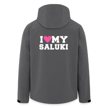 I love my Saluki - Veste softshell homme en polyester recyclé Stanley/Stella - charbon - Dos - AI Model Male 185 light (185cm)