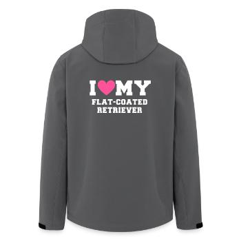 I love my Flat Coated Retriever - Veste softshell homme en polyester recyclé Stanley/Stella - charbon - Dos - AI Model Male 185 light (185cm)