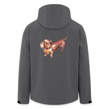 Dackel - Recycelte Männer Softshell-Jacke von Stanley/Stella - Anthrazit - Hinten - AI Model Male 185 light (185cm)