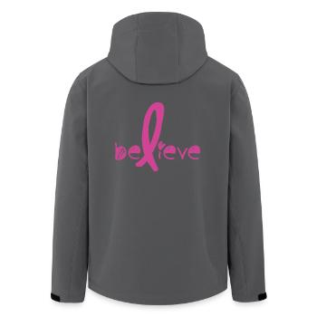 Believe Cancer Fight - Recycelte Männer Softshell-Jacke von Stanley/Stella - Anthrazit - Hinten - AI Model Male 185 light (185cm)