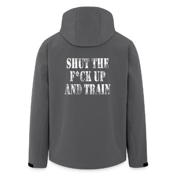 Fitness Gym Workout Body Building Geschenk - Recycelte Männer Softshell-Jacke von Stanley/Stella - Anthrazit - Hinten - AI Model Male 185 light (185cm)