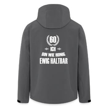 60 Geburtstag - Recycelte Männer Softshell-Jacke von Stanley/Stella - Anthrazit - Hinten - AI Model Male 185 light (185cm)