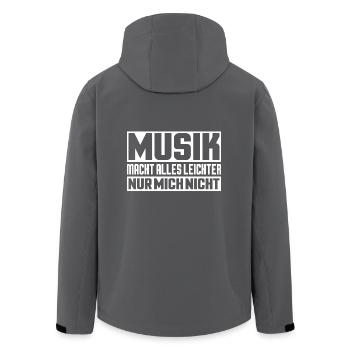 Musik macht alles leichter nur mich nicht - Recycelte Männer Softshell-Jacke von Stanley/Stella - Anthrazit - Hinten - AI Model Male 185 light (185cm)
