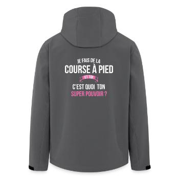 Course à pied super pouvoir femme - Veste softshell homme en polyester recyclé Stanley/Stella - charbon - Dos - AI Model Male 185 light (185cm)