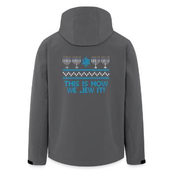Ugly Hanukkah, Chanukkah, Lichterfest, Geschenk - Recycelte Männer Softshell-Jacke von Stanley/Stella - Anthrazit - Hinten - AI Model Male 185 light (185cm)
