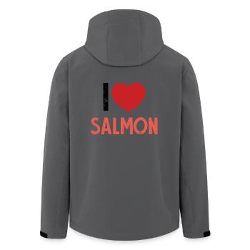 Angler - Angelsport - Lachs - Geschenk - Recycelte Männer Softshell-Jacke von Stanley/Stella - Anthrazit - Hinten - AI Model Male 185 light (185cm)