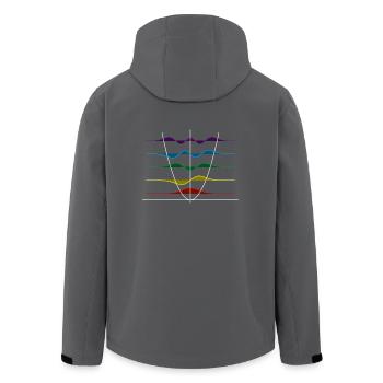 Harmonischer Oszillator - Recycelte Männer Softshell-Jacke von Stanley/Stella - Anthrazit - Hinten - AI Model Male 185 light (185cm)