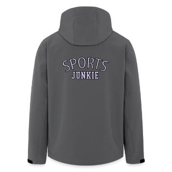 Sports Junkie sucht süchtig fitness gym - Recycelte Männer Softshell-Jacke von Stanley/Stella - Anthrazit - Hinten - AI Model Male 185 light (185cm)