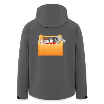 werkzeugkasten tool box hammer zange schraubenzieh - Recycelte Männer Softshell-Jacke von Stanley/Stella - Anthrazit - Hinten - AI Model Male 185 light (185cm)