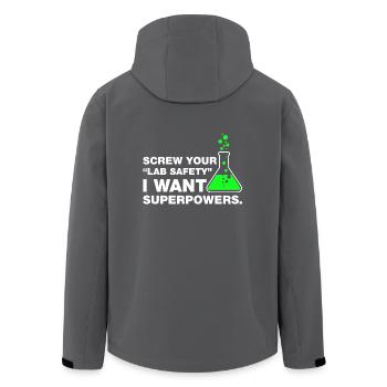 Lustiges Labor-Sicherheits-Wissenschafts-Aussenseiter-Spaß-T-Shirt - Recycelte Männer Softshell-Jacke von Stanley/Stella - Anthrazit - Hinten - AI Model Male 185 light (185cm)