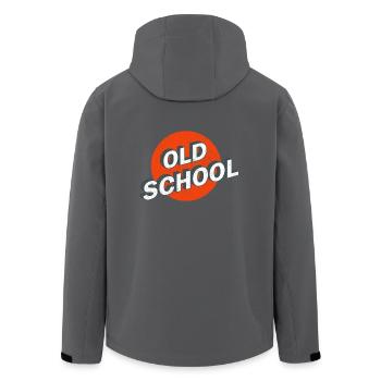 Old School Vintage Logo - Recycelte Männer Softshell-Jacke von Stanley/Stella - Anthrazit - Hinten - AI Model Male 185 light (185cm)