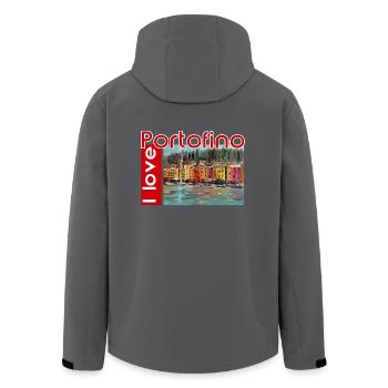 I love Portofino. Italy. - Recycelte Männer Softshell-Jacke von Stanley/Stella - Anthrazit - Hinten - AI Model Male 185 light (185cm)