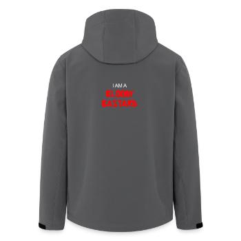 i am a bloody bastard - Recycelte Männer Softshell-Jacke von Stanley/Stella - Anthrazit - Hinten - AI Model Male 185 light (185cm)