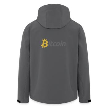 Bitcoin - Recycelte Männer Softshell-Jacke von Stanley/Stella - Anthrazit - Hinten - AI Model Male 185 light (185cm)