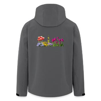 pansy stiefmuetterchen blumen flowers tulpen tulip - Recycelte Männer Softshell-Jacke von Stanley/Stella - Anthrazit - Hinten - AI Model Male 185 light (185cm)