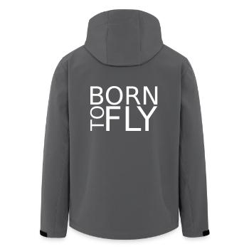 born to fly - Geboren um zu Fliegen - Recycelte Männer Softshell-Jacke von Stanley/Stella - Anthrazit - Hinten - AI Model Male 185 light (185cm)