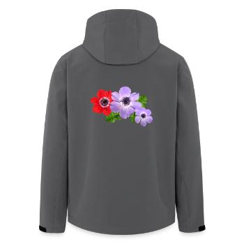 flowers lilies tulips orchids sunflower dahlia ger - Recycelte Männer Softshell-Jacke von Stanley/Stella - Anthrazit - Hinten - AI Model Male 185 light (185cm)