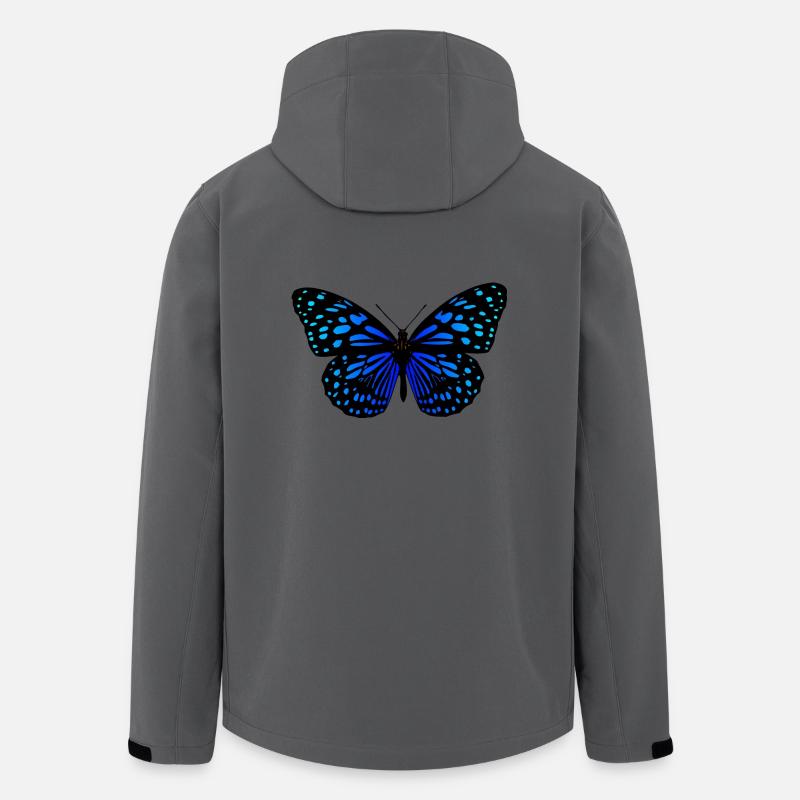 Black blue butterfly gift idea - Men’s Recycled Softshell Jacket by Stanley/Stella - anthracite