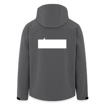 Sprechblase rechteck - Recycelte Männer Softshell-Jacke von Stanley/Stella - Anthrazit - Hinten - AI Model Male 185 light (185cm)
