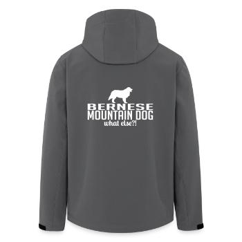 BERNESE MOUNTAIN DOG what else - Recycelte Männer Softshell-Jacke von Stanley/Stella - Anthrazit - Hinten - AI Model Male 185 light (185cm)