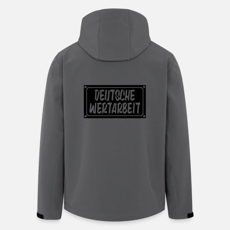 Deutsche Wertarbeit Schild - Recycelte Männer Softshell-Jacke von Stanley/Stella - Anthrazit
