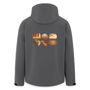 brot broetchen crossaint baecker baguette bread bu - Recycelte Männer Softshell-Jacke von Stanley/Stella - Anthrazit - Hinten - AI Model Male 185 light (185cm)