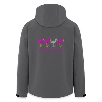 Du fehlst uns süße Flamingos - Recycelte Männer Softshell-Jacke von Stanley/Stella - Anthrazit - Hinten - AI Model Male 185 light (185cm)