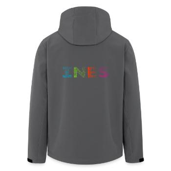 Ines Buchstabe Name - Recycelte Männer Softshell-Jacke von Stanley/Stella - Anthrazit - Hinten - AI Model Male 185 light (185cm)