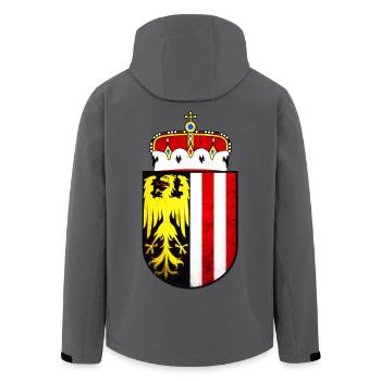 upper Austria - Men’s Recycled Softshell Jacket by Stanley/Stella - anthracite - Back - AI Model Male 185 light (185cm)