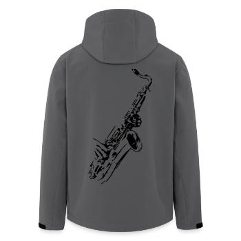Saxophon Musikinstrument Musiker Band Horn * - Recycelte Männer Softshell-Jacke von Stanley/Stella - Anthrazit - Hinten - AI Model Male 185 light (185cm)