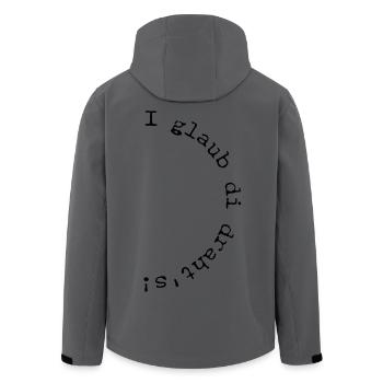 I glaub di drahts! Spruch Mundart, Dialekt - Recycelte Männer Softshell-Jacke von Stanley/Stella - Anthrazit - Hinten - AI Model Male 185 light (185cm)