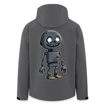 Kleiner Zombie Schrott Roboter  - Recycelte Männer Softshell-Jacke von Stanley/Stella - Anthrazit - Hinten - AI Model Male 185 light (185cm)