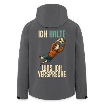 Torwart Tormann Spruch Torhüter lustig - Recycelte Männer Softshell-Jacke von Stanley/Stella - Anthrazit - Hinten - AI Model Male 185 light (185cm)