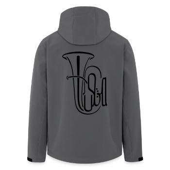 Tuba, Instrument - Recycelte Männer Softshell-Jacke von Stanley/Stella - Anthrazit - Hinten - AI Model Male 185 light (185cm)