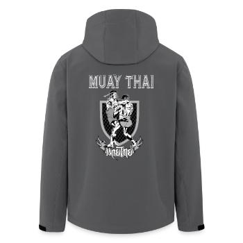 Muay Thai - Recycelte Männer Softshell-Jacke von Stanley/Stella - Anthrazit - Hinten - AI Model Male 185 light (185cm)