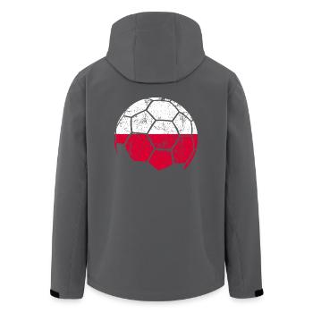 Poland Soccer Ball Fußball - Recycelte Männer Softshell-Jacke von Stanley/Stella - Anthrazit - Hinten - AI Model Male 185 light (185cm)