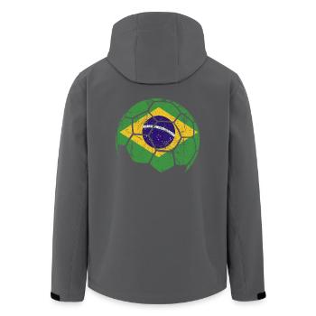 Brazil Soccer Ball Fußball - Recycelte Männer Softshell-Jacke von Stanley/Stella - Anthrazit - Hinten - AI Model Male 185 light (185cm)