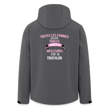 Triathlon cadeau humour - Veste softshell homme en polyester recyclé Stanley/Stella - charbon - Dos - AI Model Male 185 light (185cm)