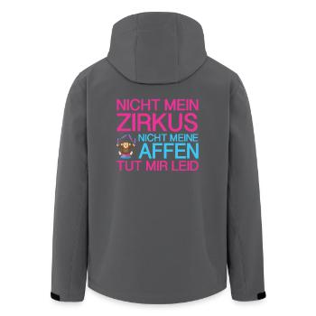 Nicht mein Zirkus: nicht meine Affen - sorry - Recycelte Männer Softshell-Jacke von Stanley/Stella - Anthrazit - Hinten - AI Model Male 185 light (185cm)