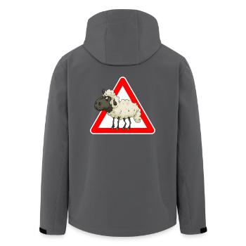 Schaf - Recycelte Männer Softshell-Jacke von Stanley/Stella - Anthrazit - Hinten - AI Model Male 185 light (185cm)