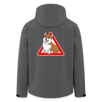 Welsh Corgi Pembroke Cardigan Hund - Recycelte Männer Softshell-Jacke von Stanley/Stella - Anthrazit - Hinten - AI Model Male 185 light (185cm)
