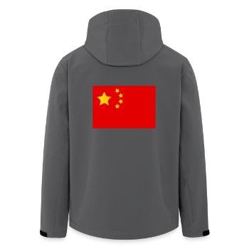 China-Flagge - Recycelte Männer Softshell-Jacke von Stanley/Stella - Anthrazit - Hinten - AI Model Male 185 light (185cm)