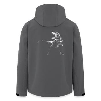 Dinosaurier - Tyrannosaurus - T-Rex - Recycelte Männer Softshell-Jacke von Stanley/Stella - Anthrazit - Hinten - AI Model Male 185 light (185cm)