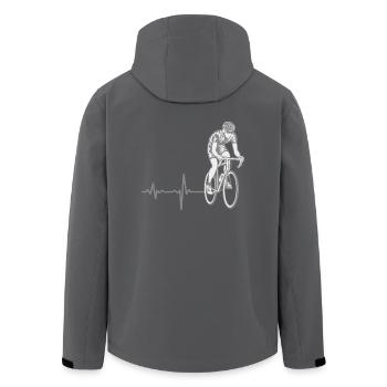 Shirt Geschenk Heartbeat Fahrrad Radrennen - Recycelte Männer Softshell-Jacke von Stanley/Stella - Anthrazit - Hinten - AI Model Male 185 light (185cm)