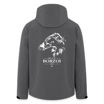 Borzoi Dad Hunde Hund Barsoi Wilsigns - Recycelte Männer Softshell-Jacke von Stanley/Stella - Anthrazit - Hinten - AI Model Male 185 light (185cm)